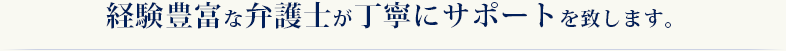 経験豊富な弁護士が丁寧にサポートを致します。